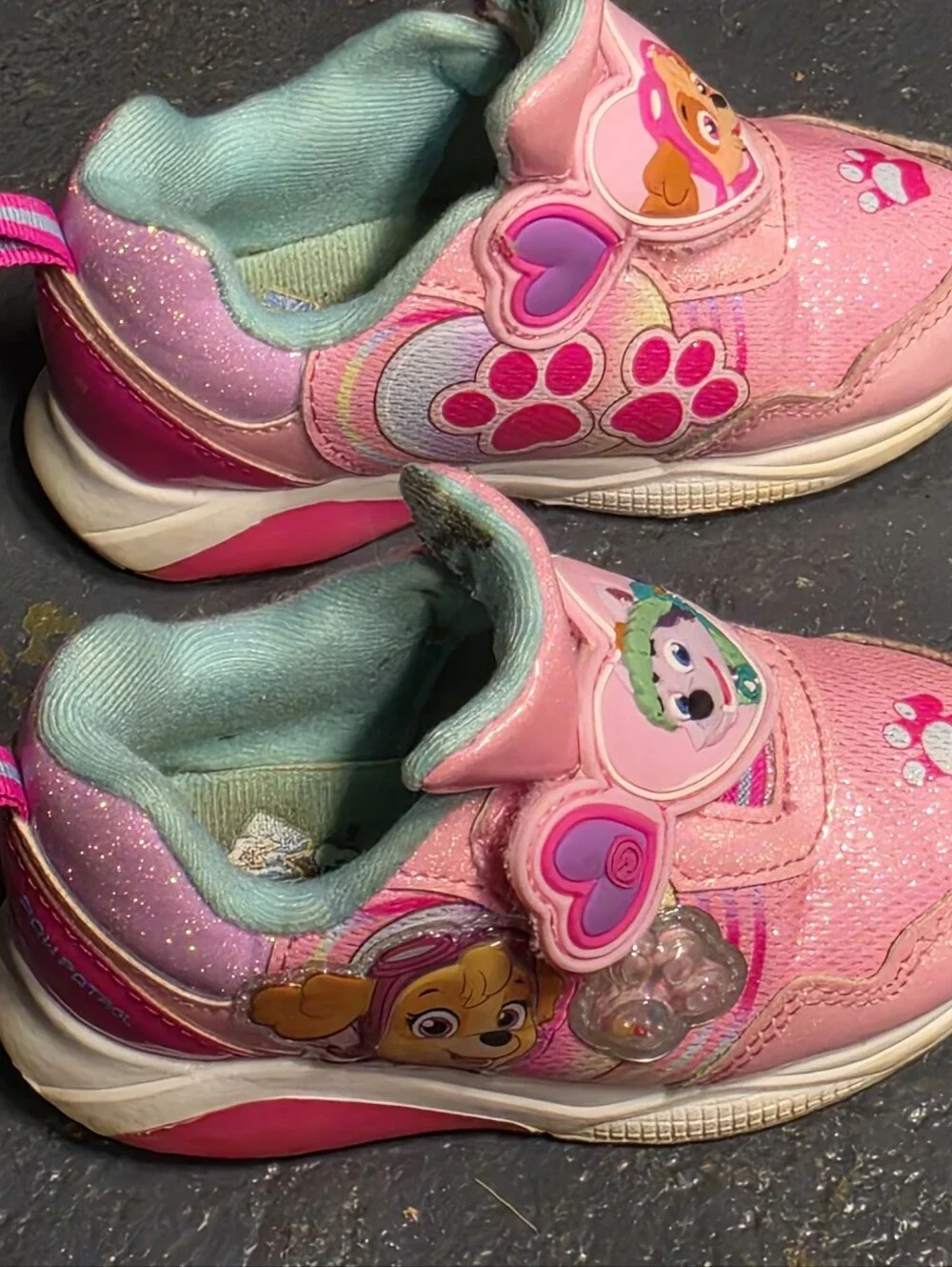 PAW Patrol Pink Glitter Sneakers Girls 8